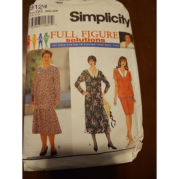 Simplicity Uncut Sewing Pattern 9124 Two Piece Dress Womens Size 26W-32W Vintage - Picture 2 of 6